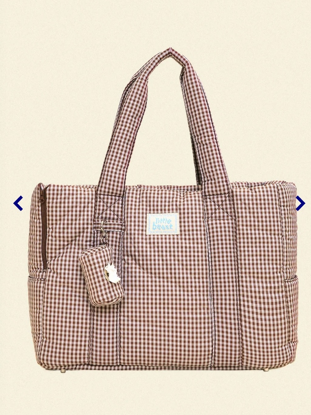 Little Beast Classic Dog Carrier Tote Bag in Coffee Cream
